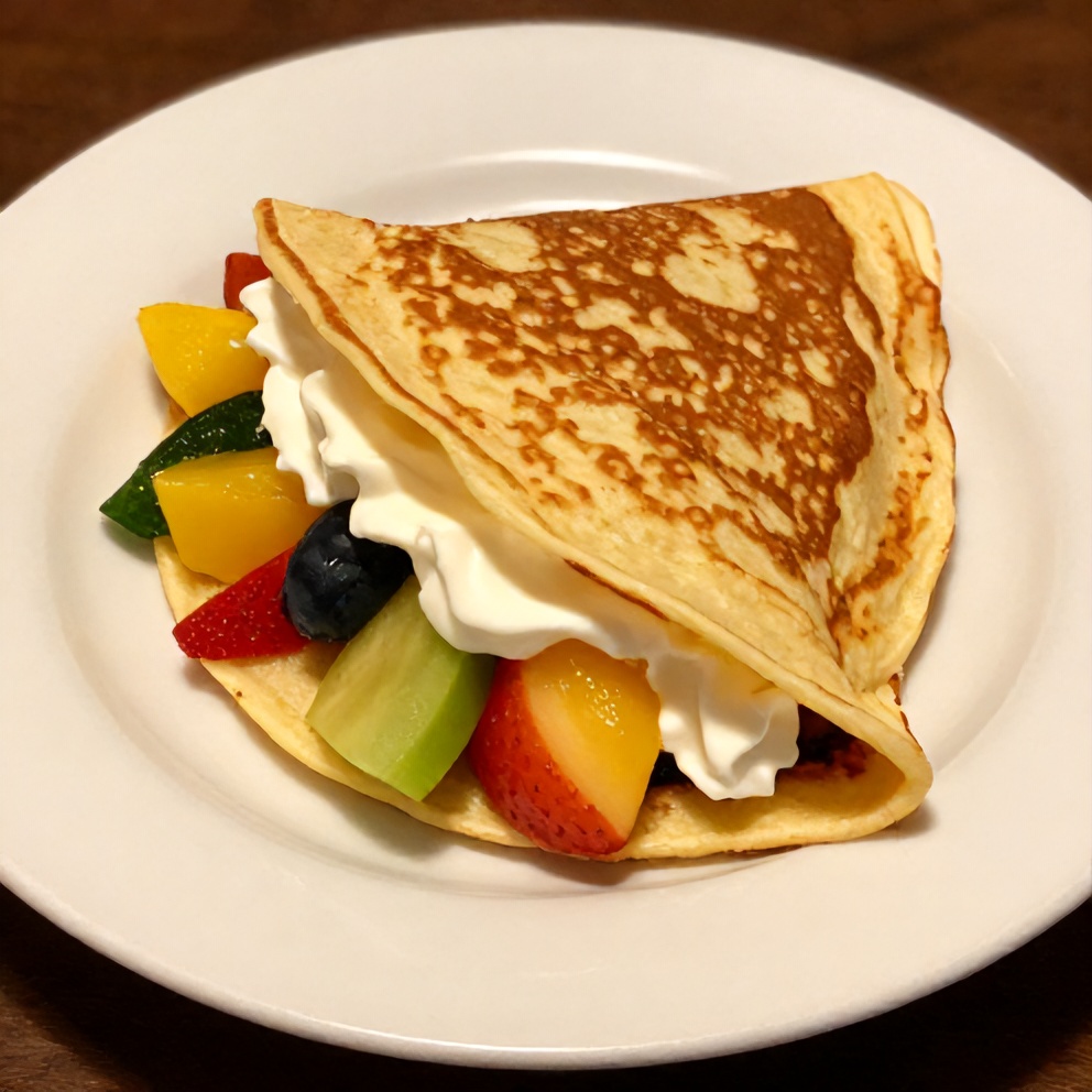 Plated serving of easy pancake tacos