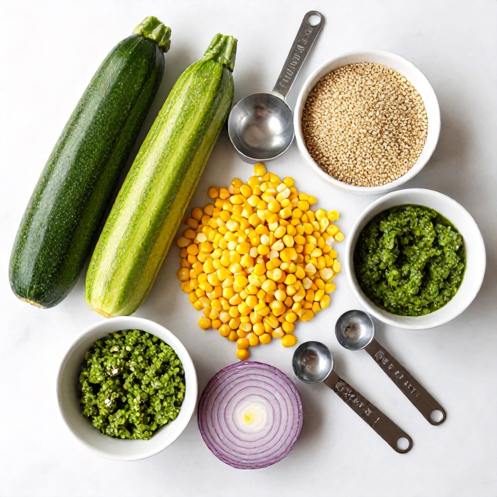 Pesto Zucchini Corn Quinoa Salad Ingredients