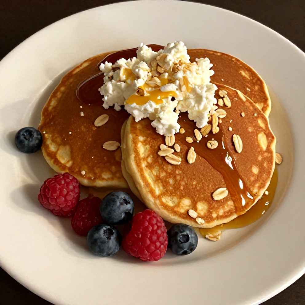 Easy Protein Pancakes with Cottage Cheese and Oats