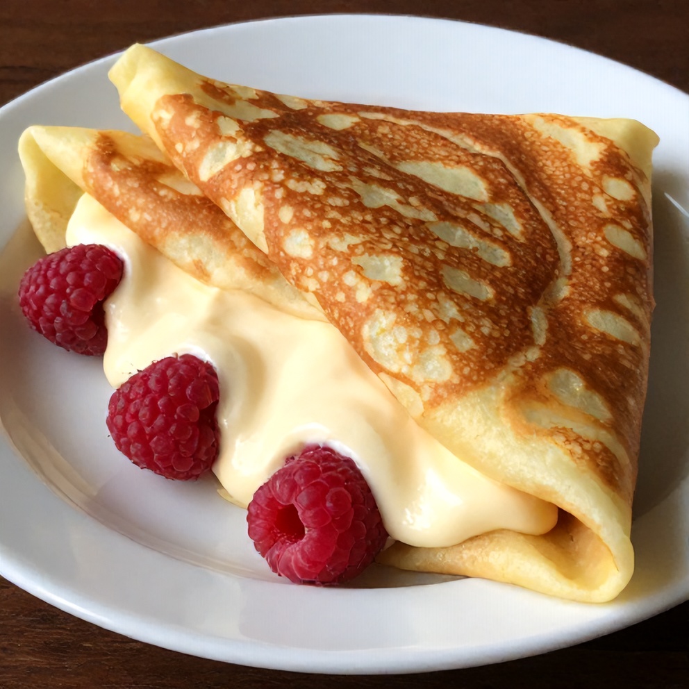 Easy Raspberry Vanilla Cream Crepes