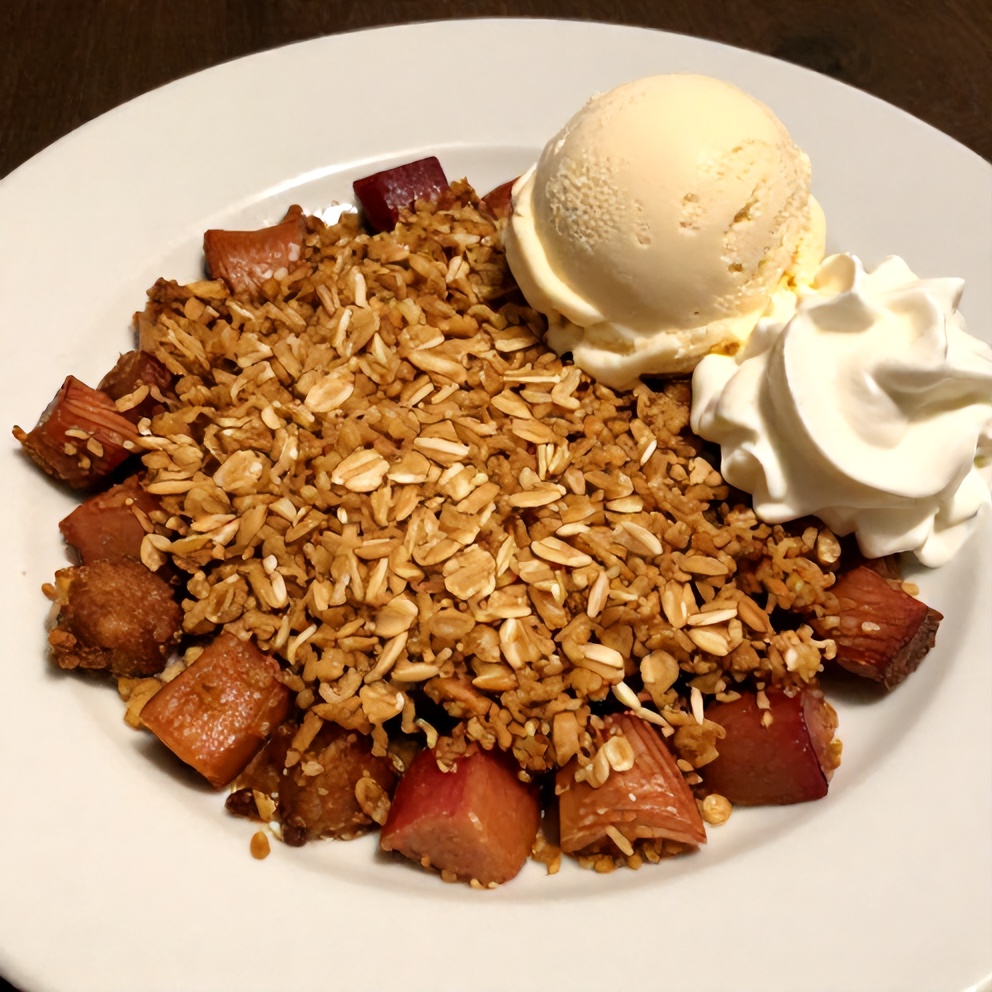 Easy Rhubarb Crisp with Oat Topping
