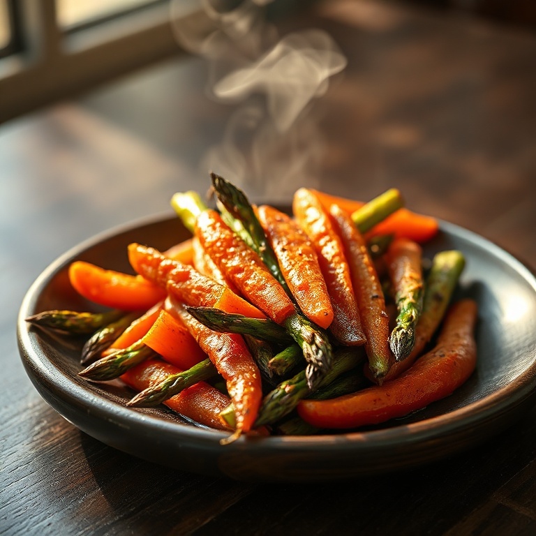 Easy Roasted Asparagus and Carrots