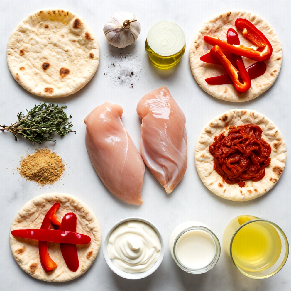 Raw Ingredients for Sheet Pan Chicken Pitas