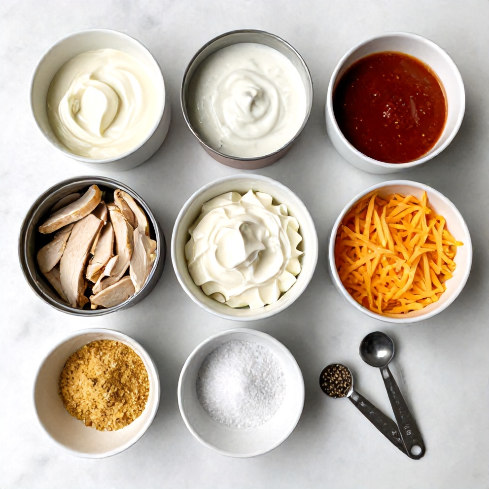 Raw Ingredients for Buffalo Chicken Dip