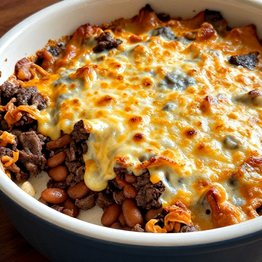 Easy Slow Cooker Cowboy Casserole
