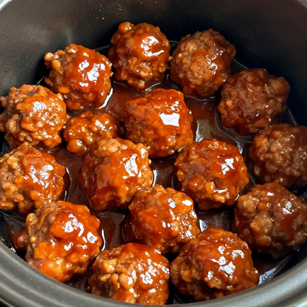 Easy Slow Cooker Sweet and Sour Meatballs