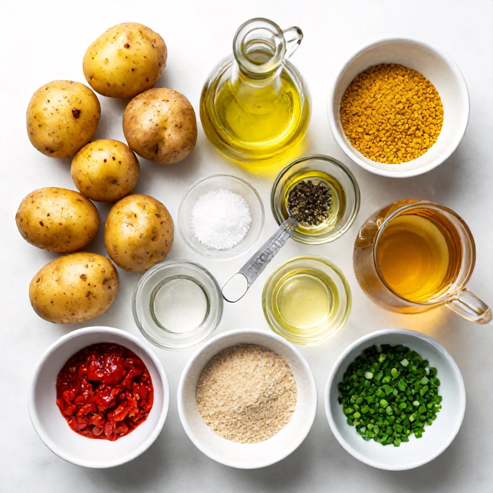 Raw ingredients for smoked baby potatoes