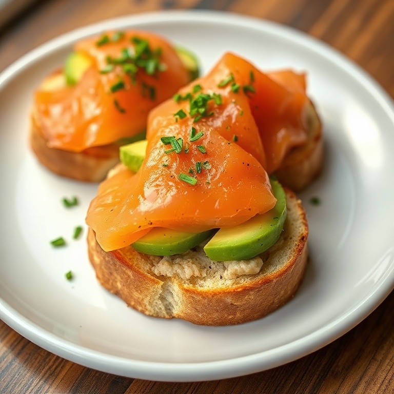 Easy Smoked Salmon Avocado Bruschetta