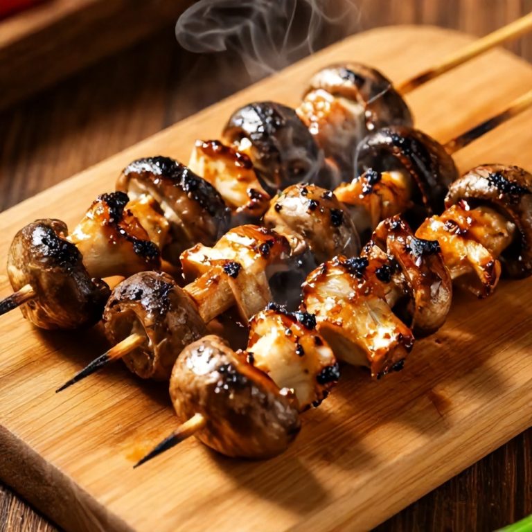 Easy Smoky Grilled Mushroom Skewers