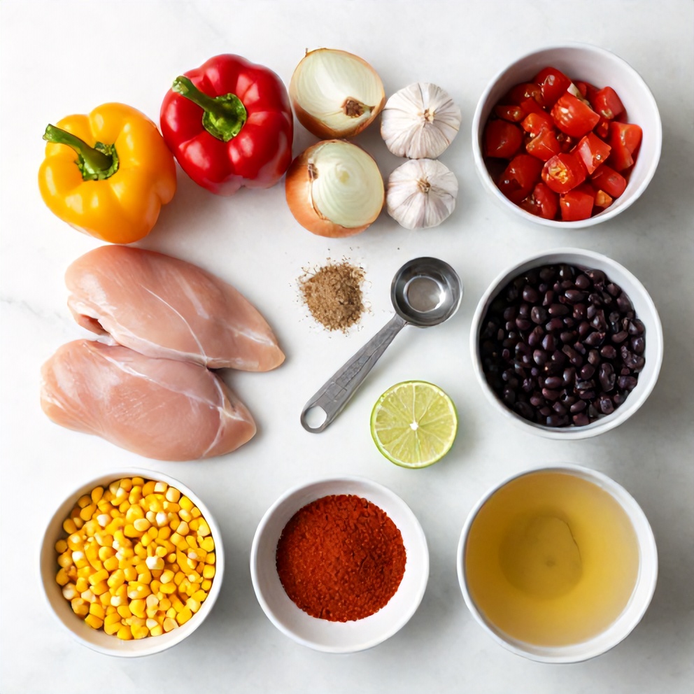 Raw ingredients for Southwest Chicken Soup