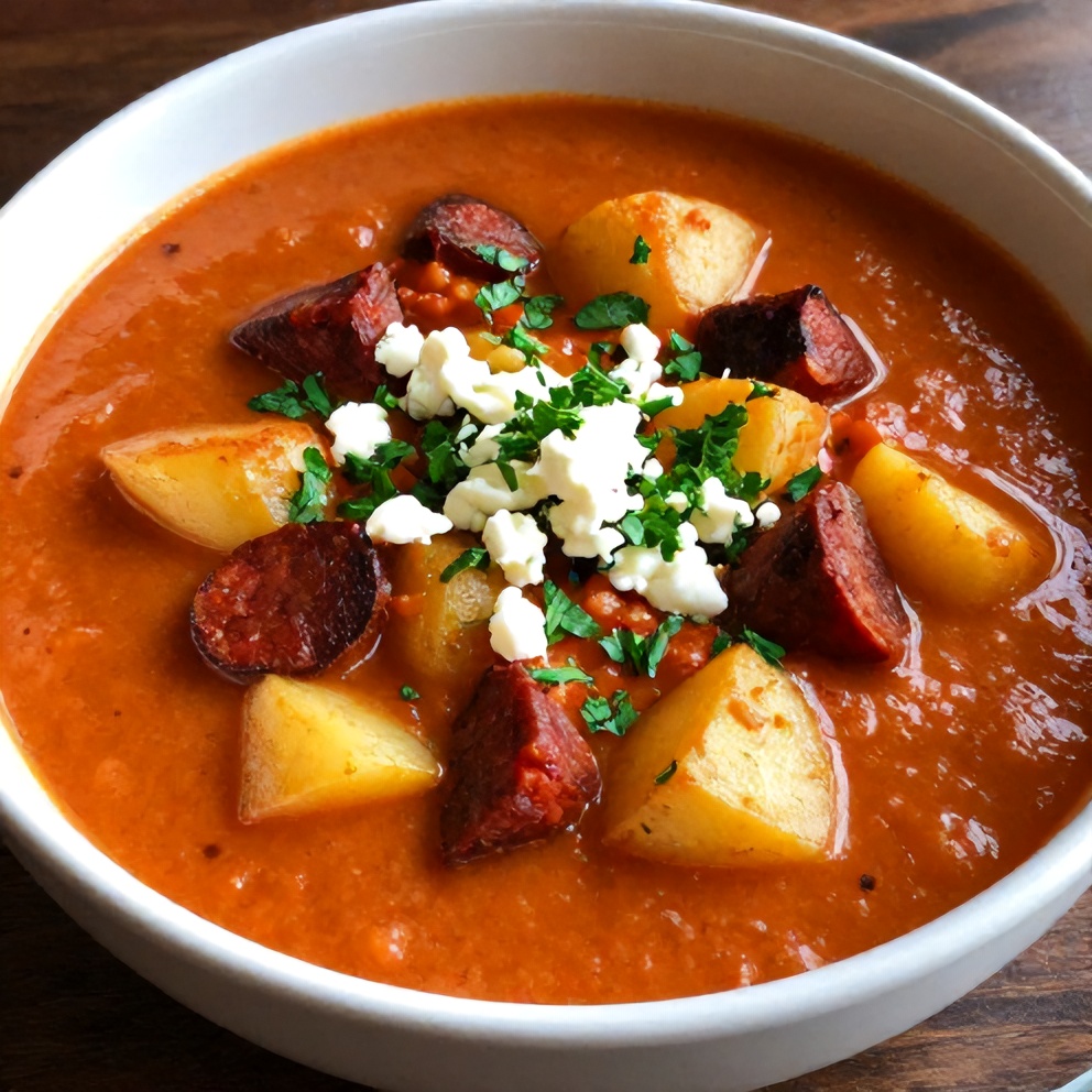 Easy Spanish Potato Soup with Chorizo