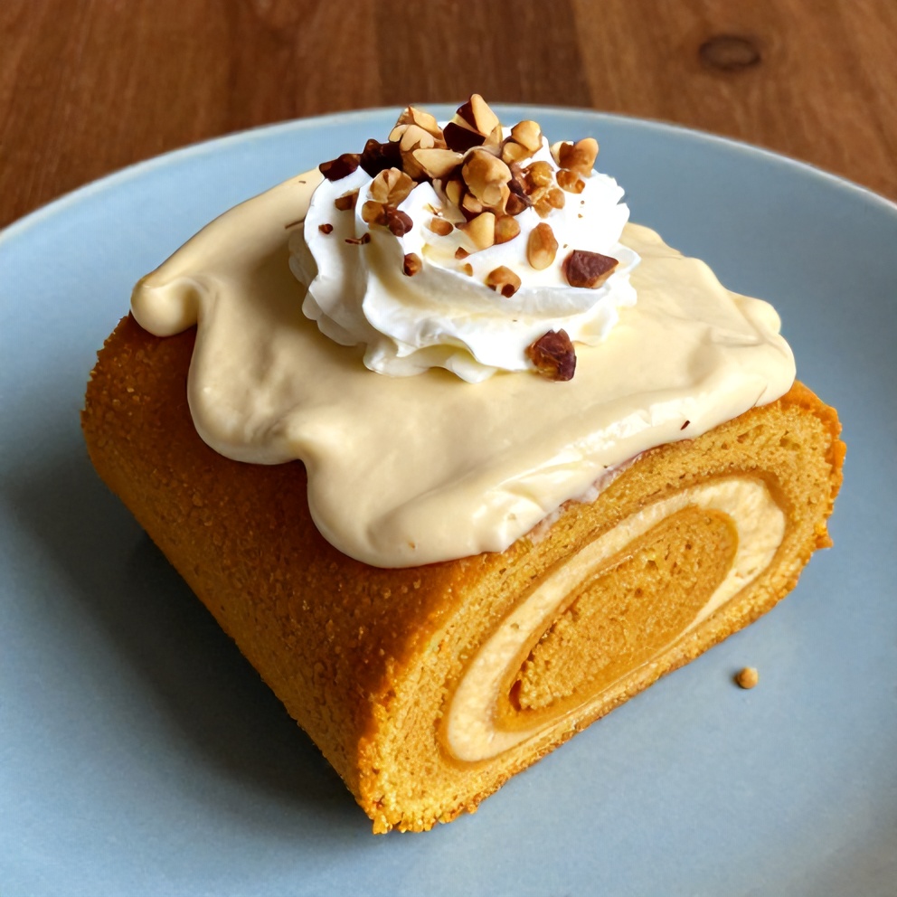 Easy Spiced Pumpkin Roll with Cream Cheese Frosting