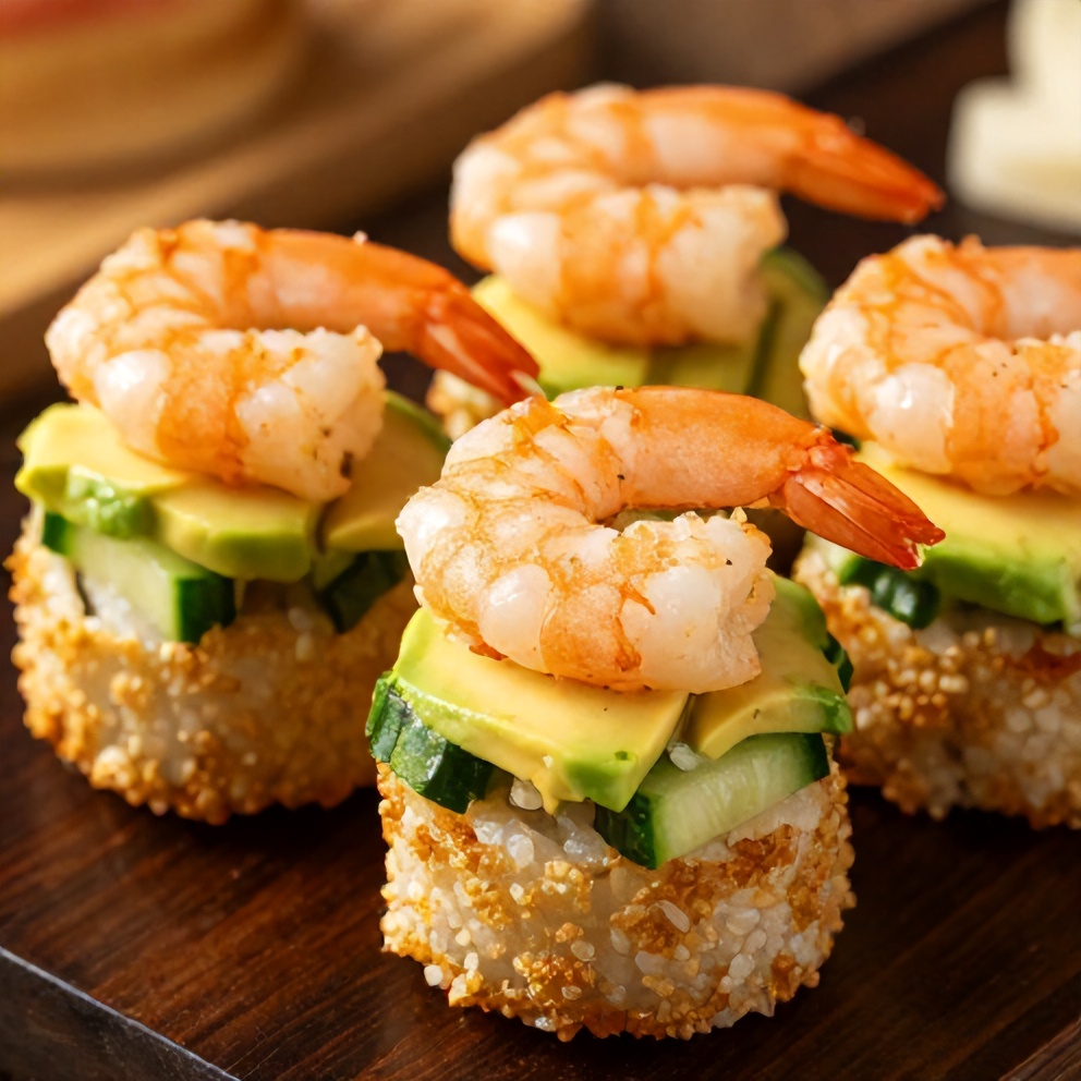 Easy Spicy Shrimp Sushi Stacks