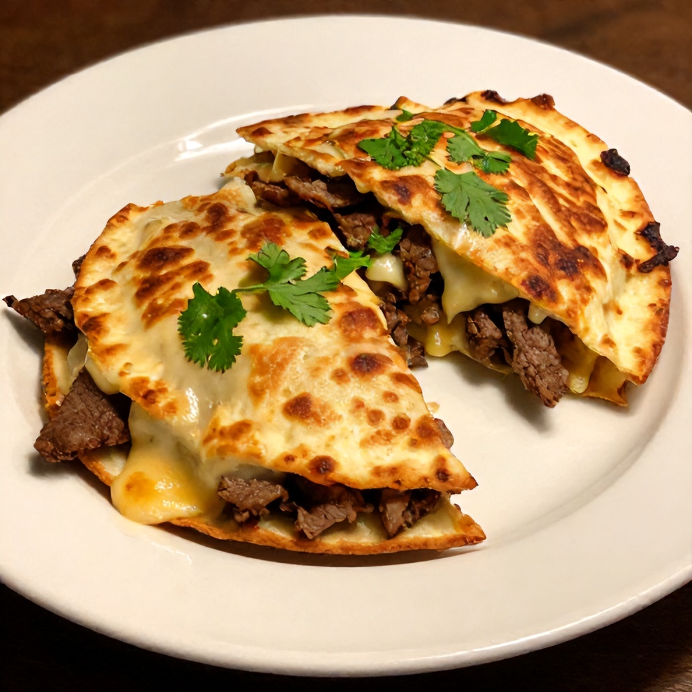 Finished Steak Cheese Quesadillas