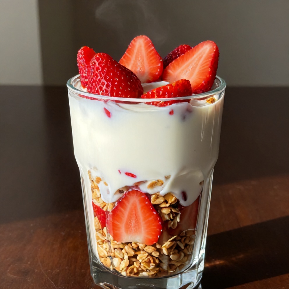 easy strawberry yogurt parfait