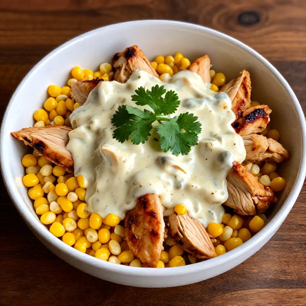Finished Street Corn Chicken Bowl