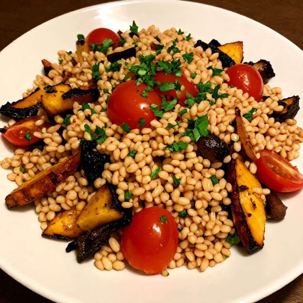 Easy Summer Farro Salad with Roasted Vegetables