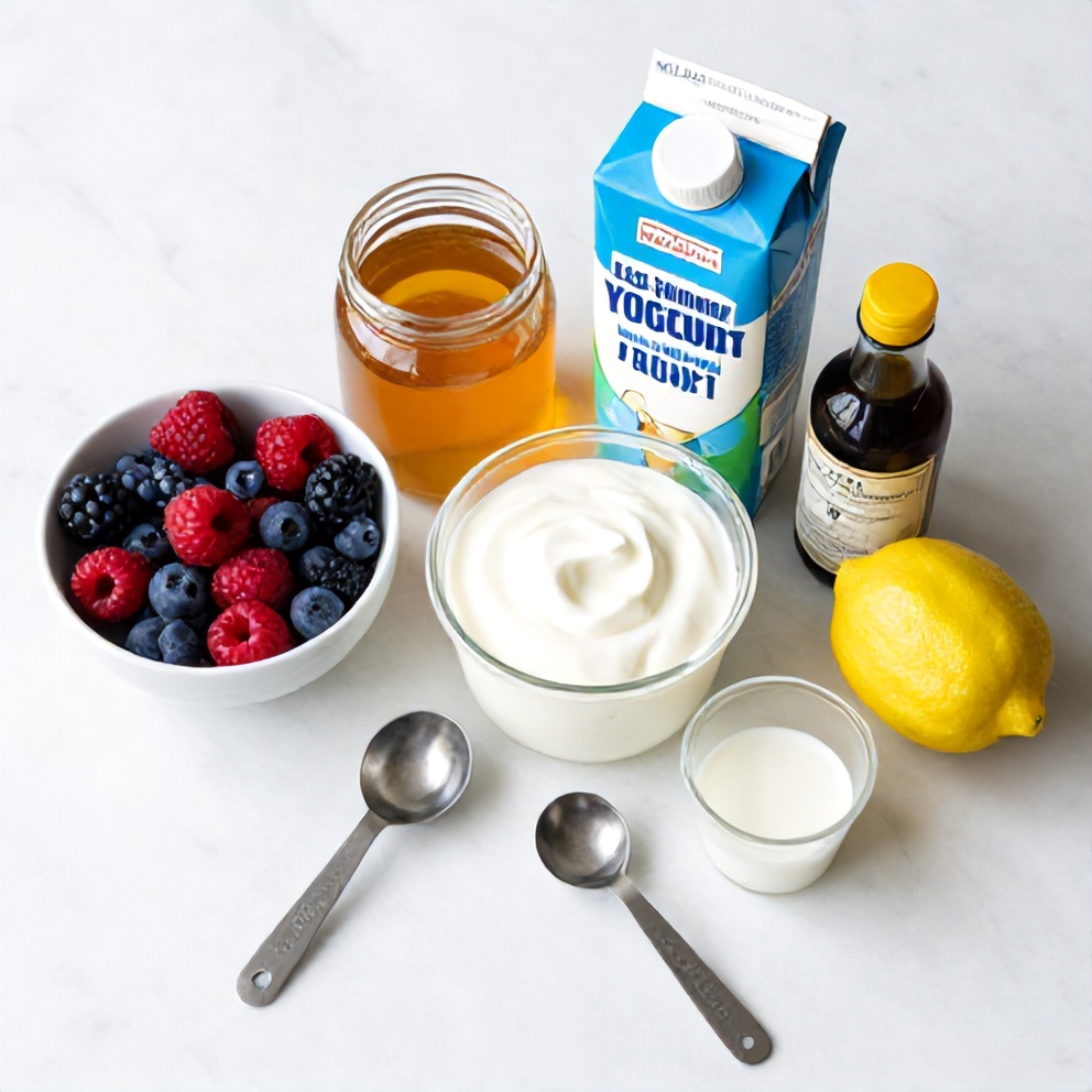Raw Ingredients for Easy Summer Yogurt Parfait