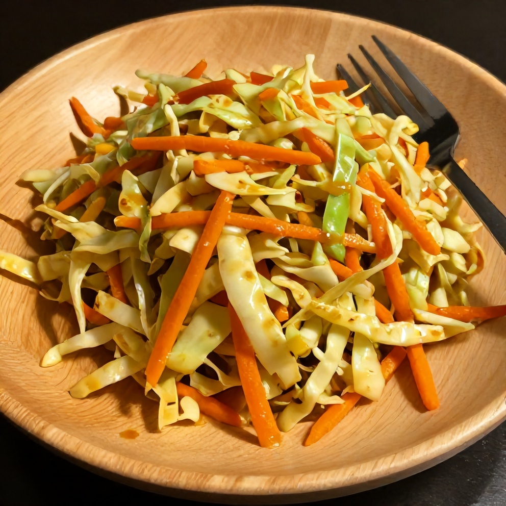 Sweet and Spicy Pickle Slaw ready to serve