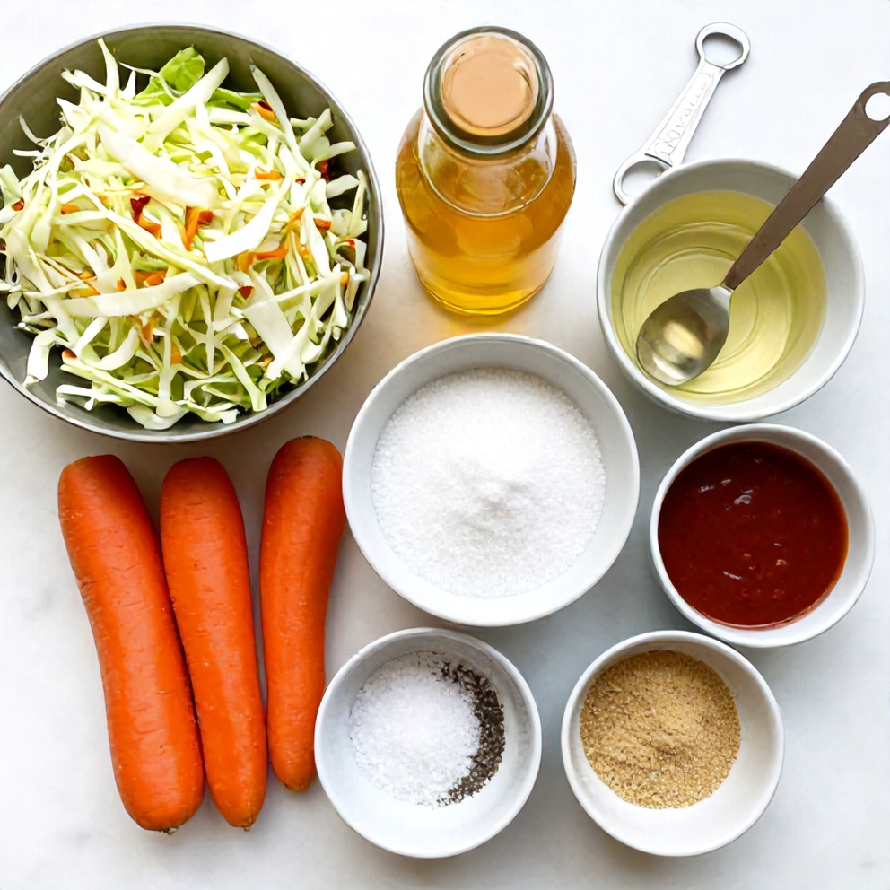 Ingredients for Sweet and Spicy Pickle Slaw