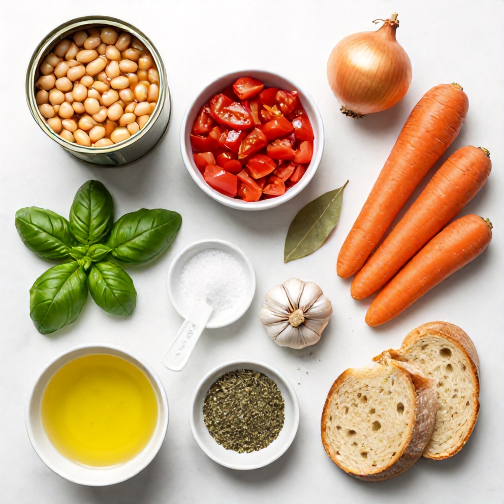 Raw Ingredients for Tomato White Bean Soup
