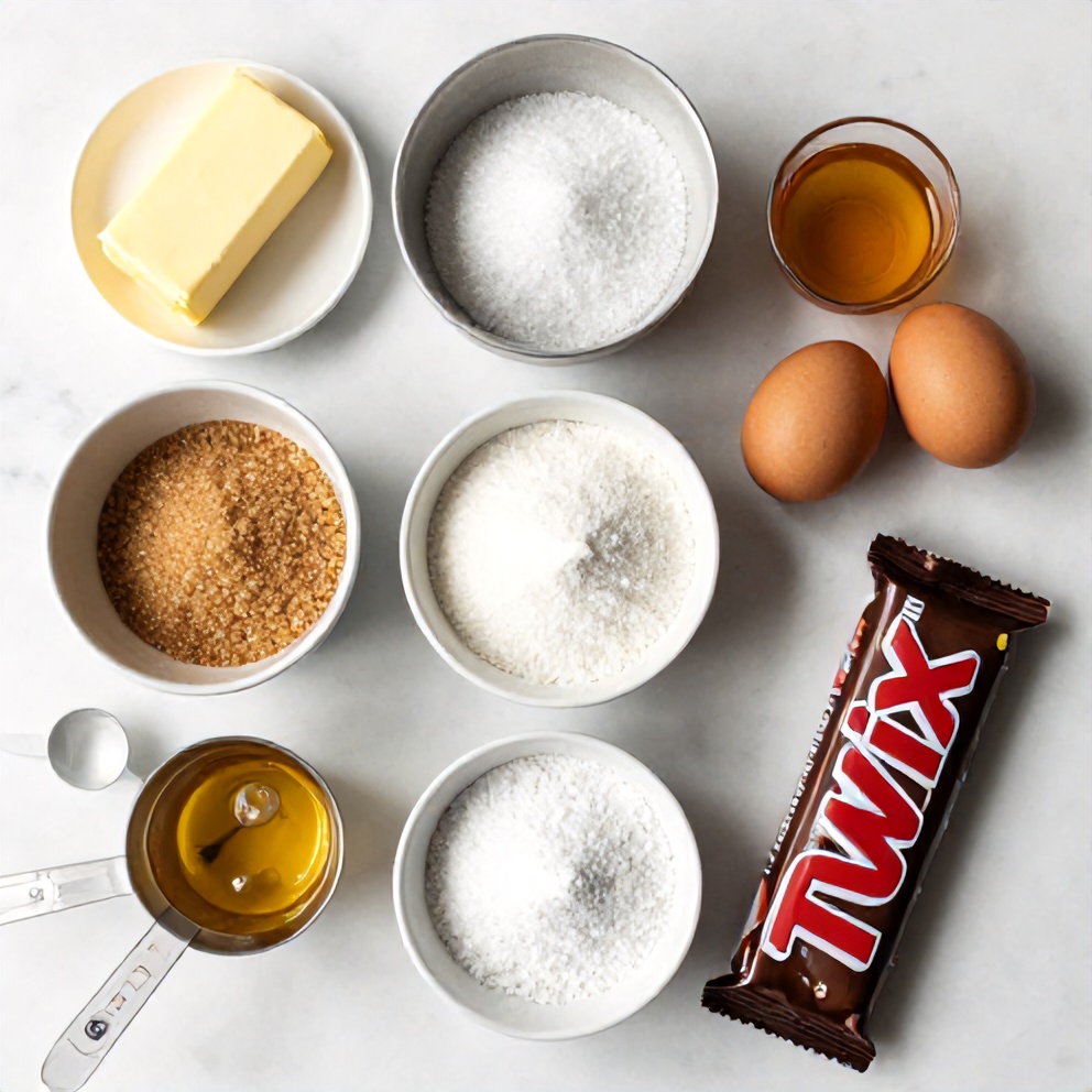 Ingredients for Easy Twix Cookie Bars