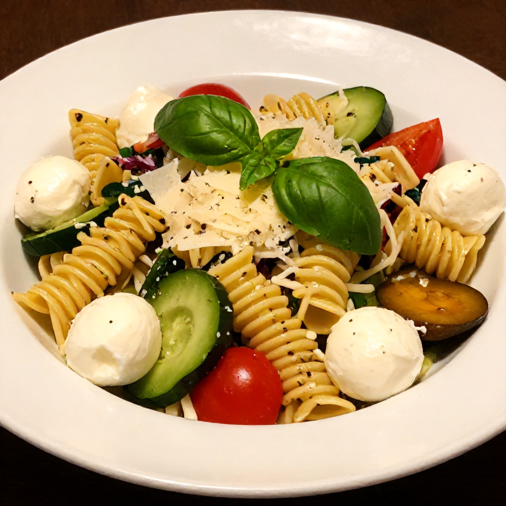 Plated Fresh Italian Pasta Salad