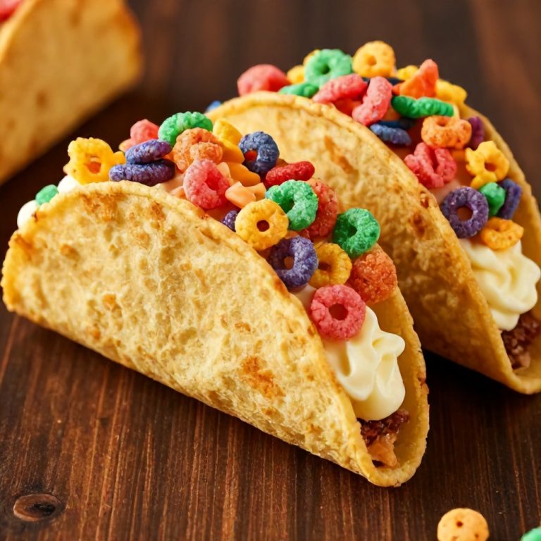 Fruity Pebbles Cheesecake Tacos