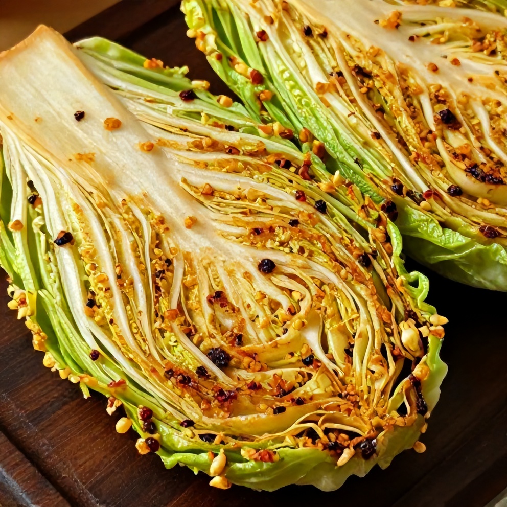 garlic roasted cabbage steaks