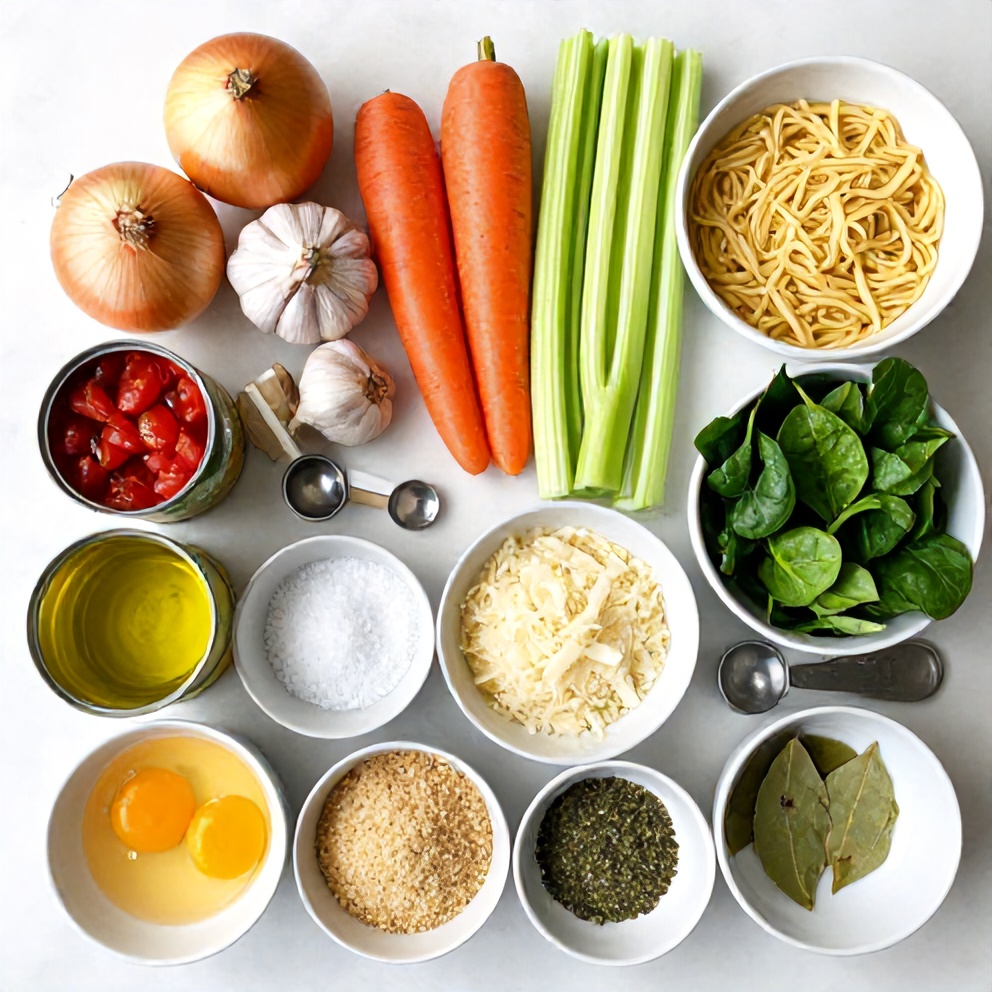 Raw Ingredients for Turkey Meatball Soup
