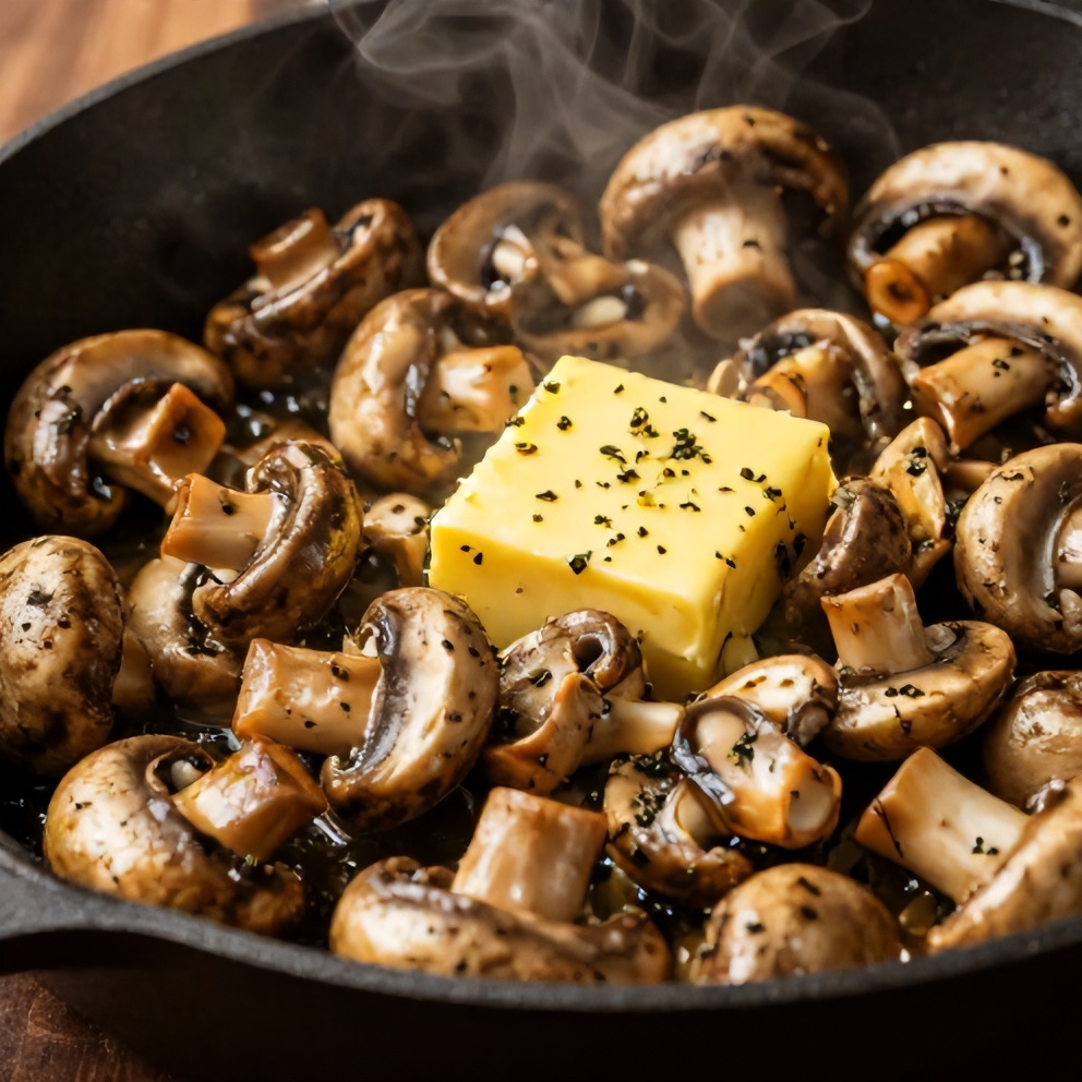 herb butter sautéed mushrooms