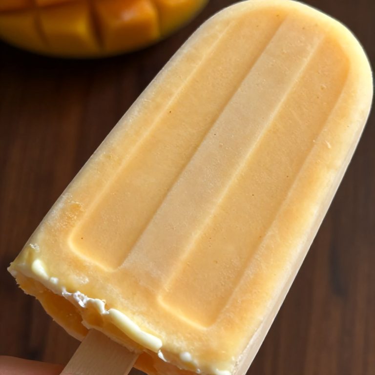High Protein Mango Greek Yogurt Popsicles