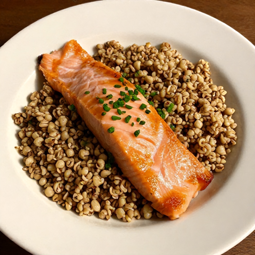 Plated high protein smoked salmon quinoa breakfast bowls