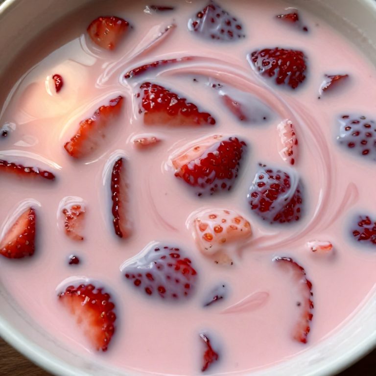 homemade Korean strawberry milk