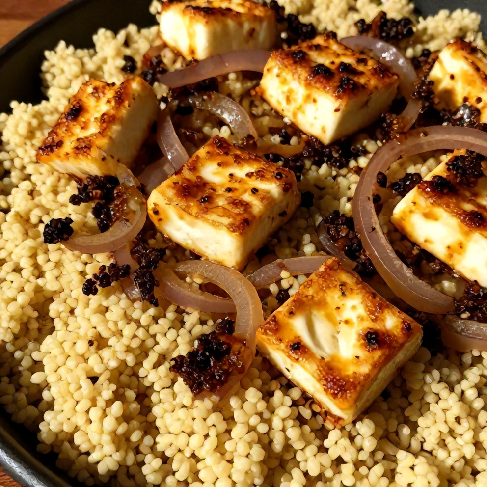 Hot Honey Halloumi Couscous Salad