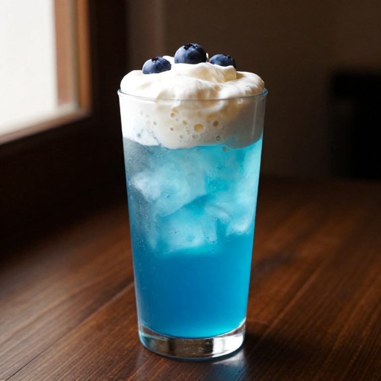 iced blue tea latte