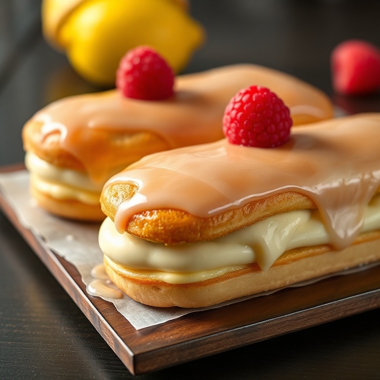 Lemon Raspberry Eclairs