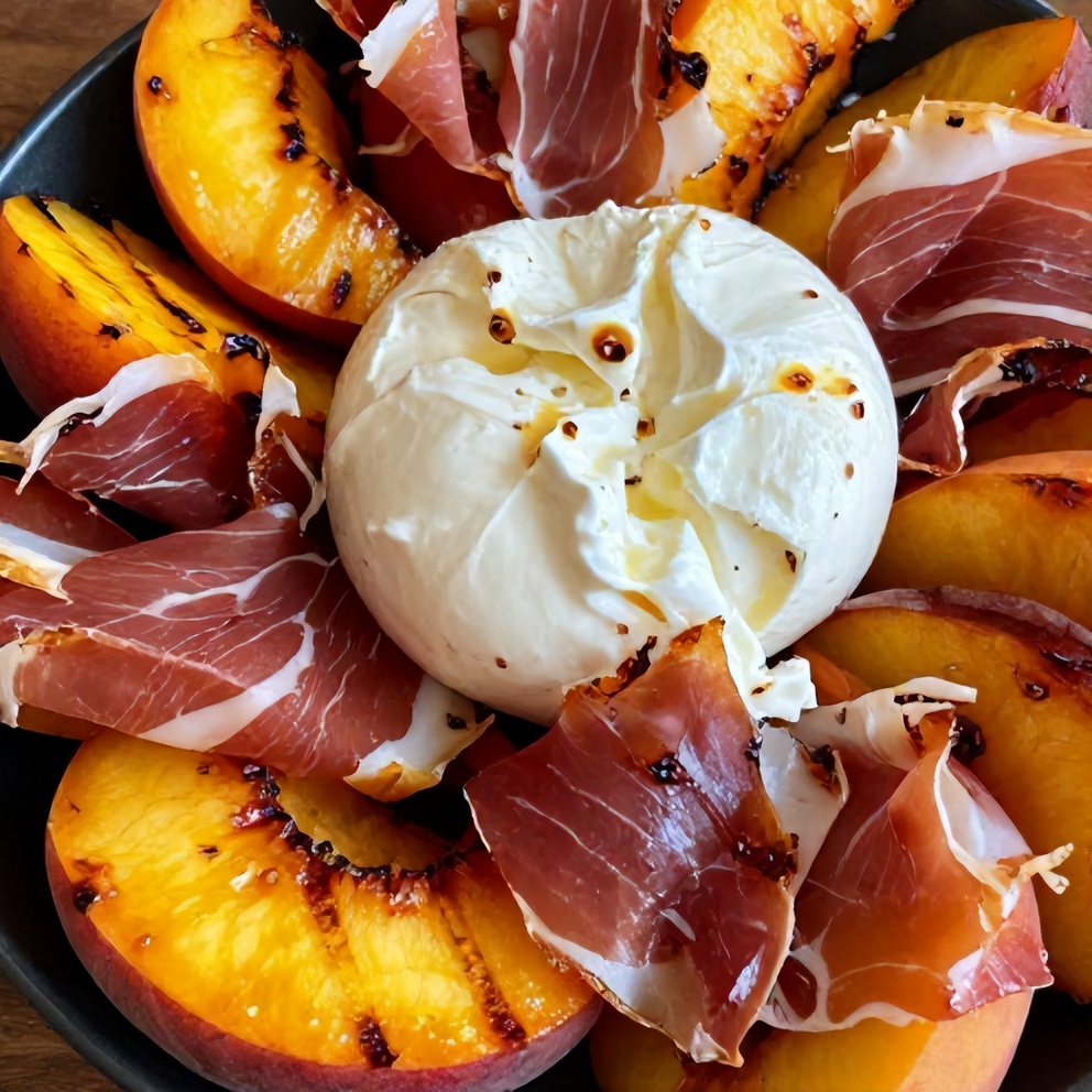 Mediterranean Grilled Peach and Prosciutto Salad