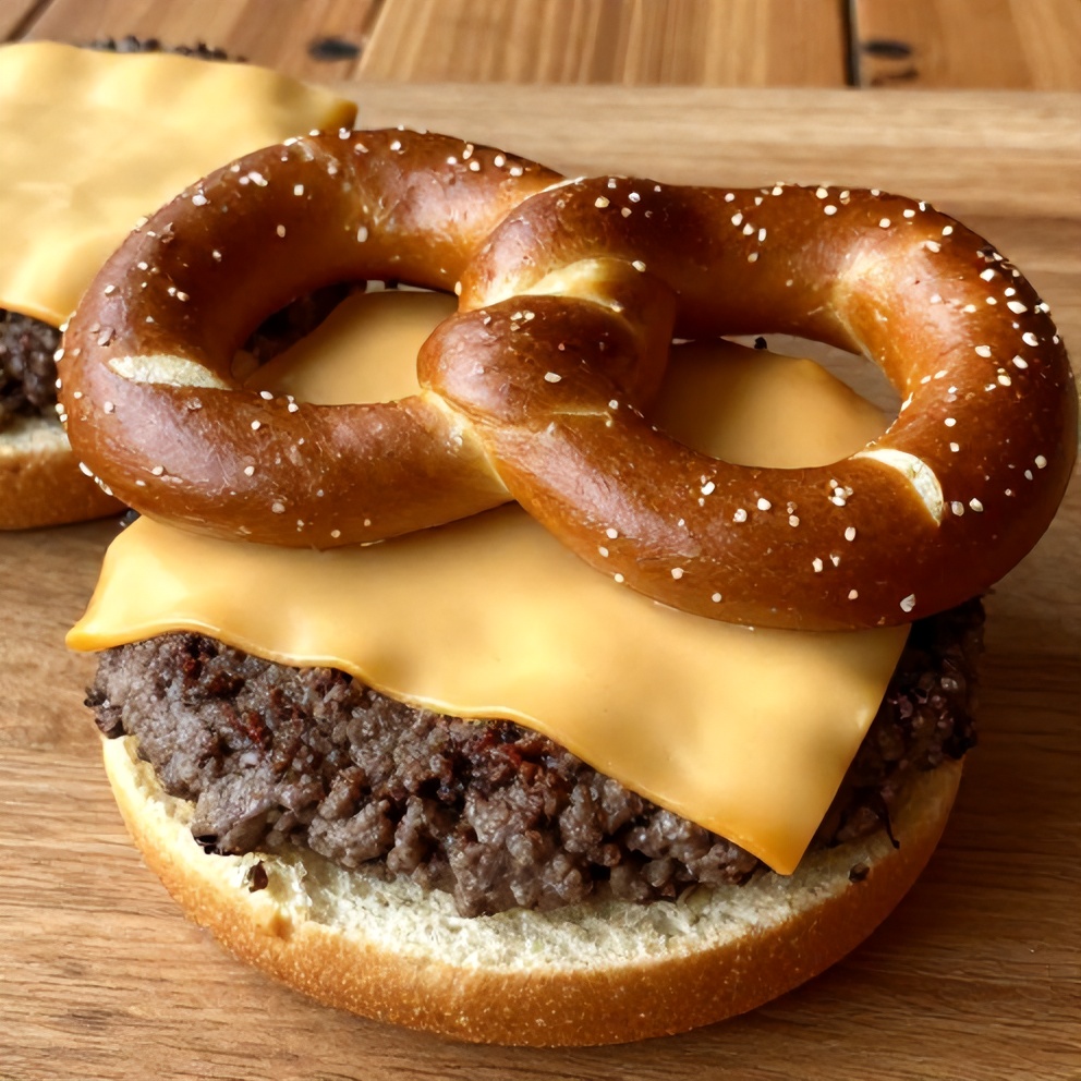 Oktoberfest beer cheese pretzel burgers