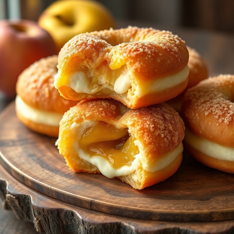 Peach Cobbler Cheesecake Donuts