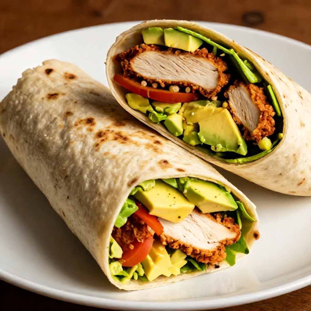 Plated Chicken Avocado Wrap