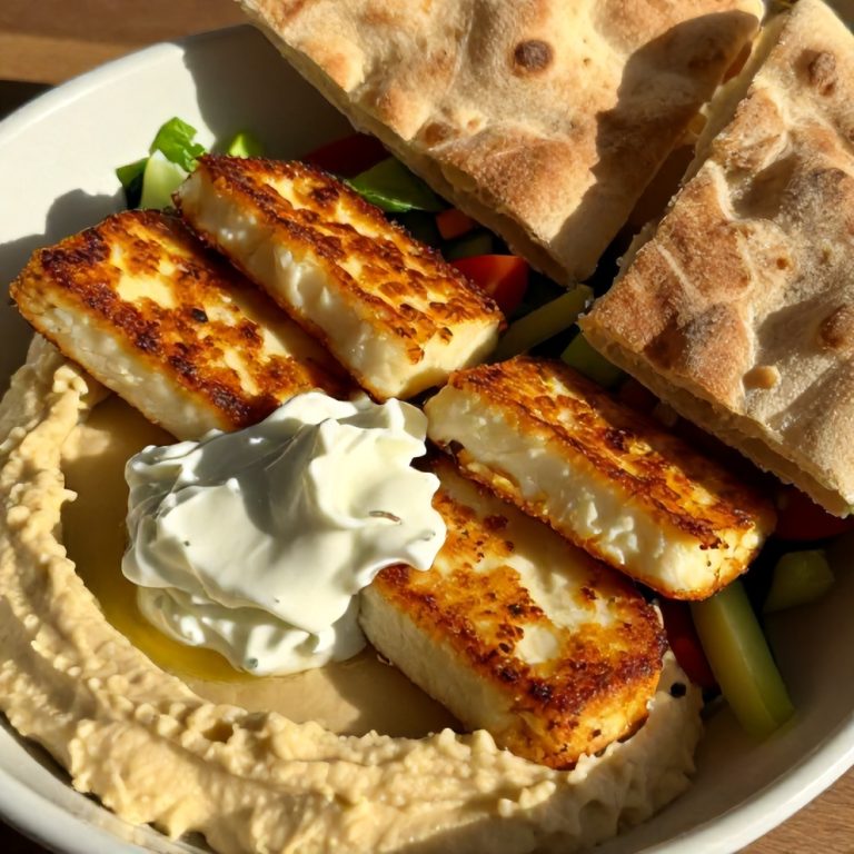 Quick Crispy Halloumi Greek Power Bowl