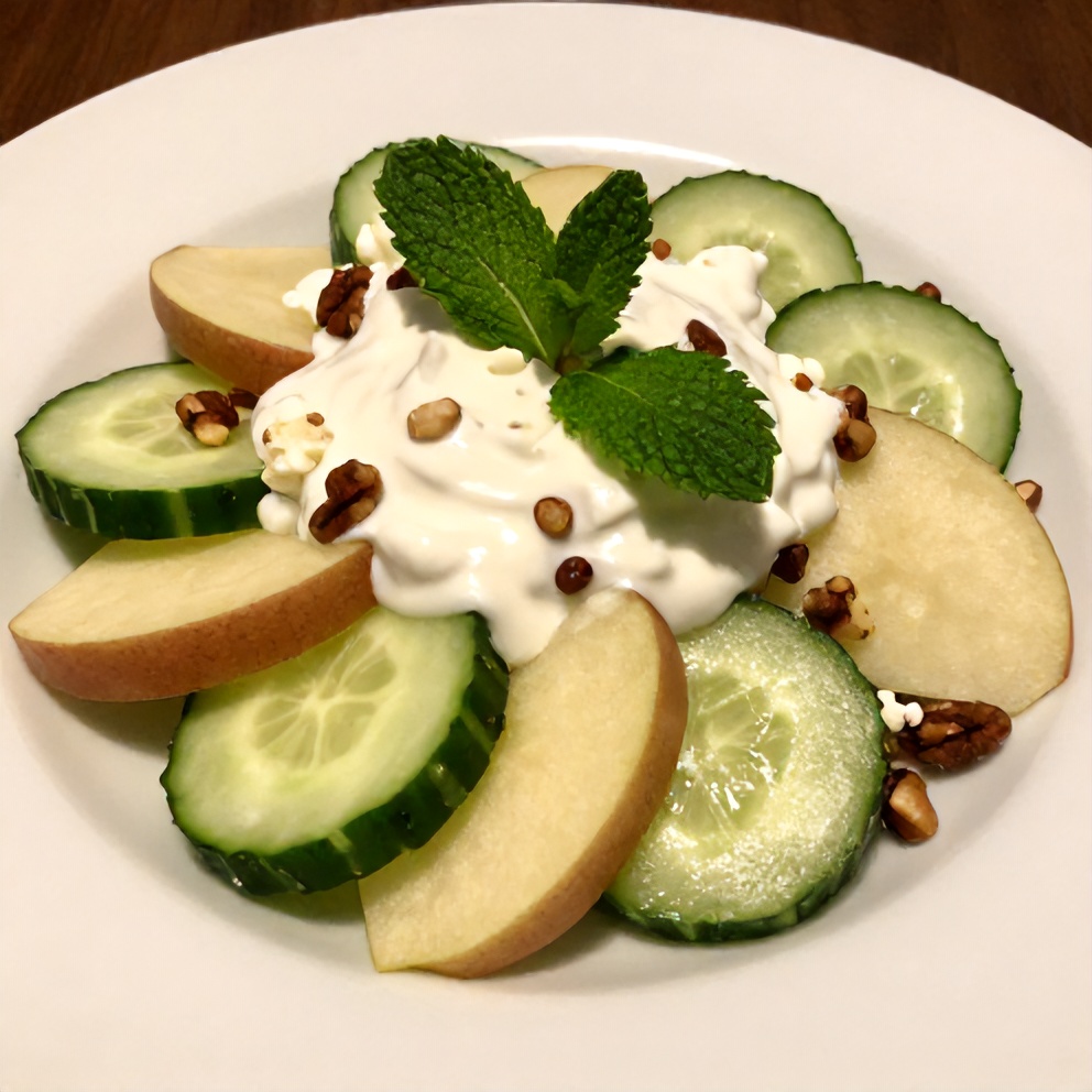 Apple Cucumber Salad with Mint Yogurt Dressing
