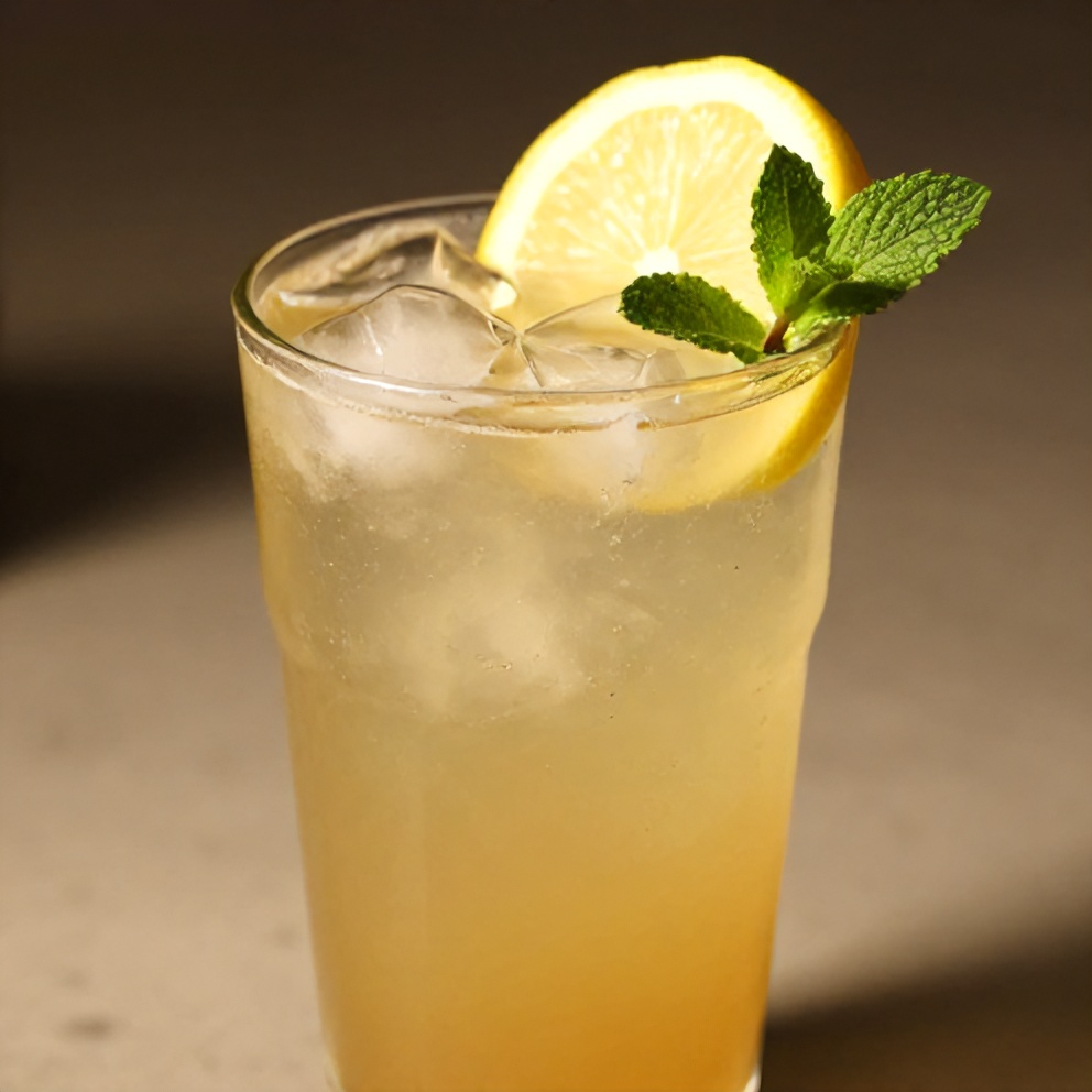 Guava White Tea Lemonade garnished with lemon slices