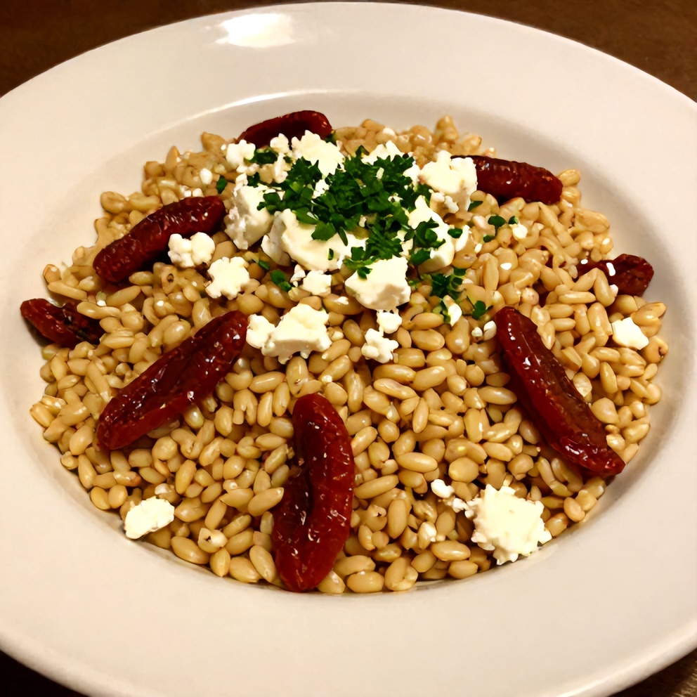 Plated Orzo Salad with Feta