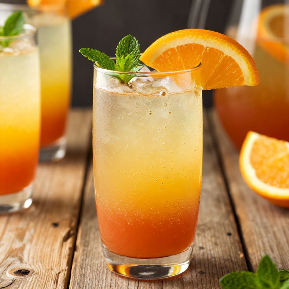 Sparkling fruit punch served in a glass
