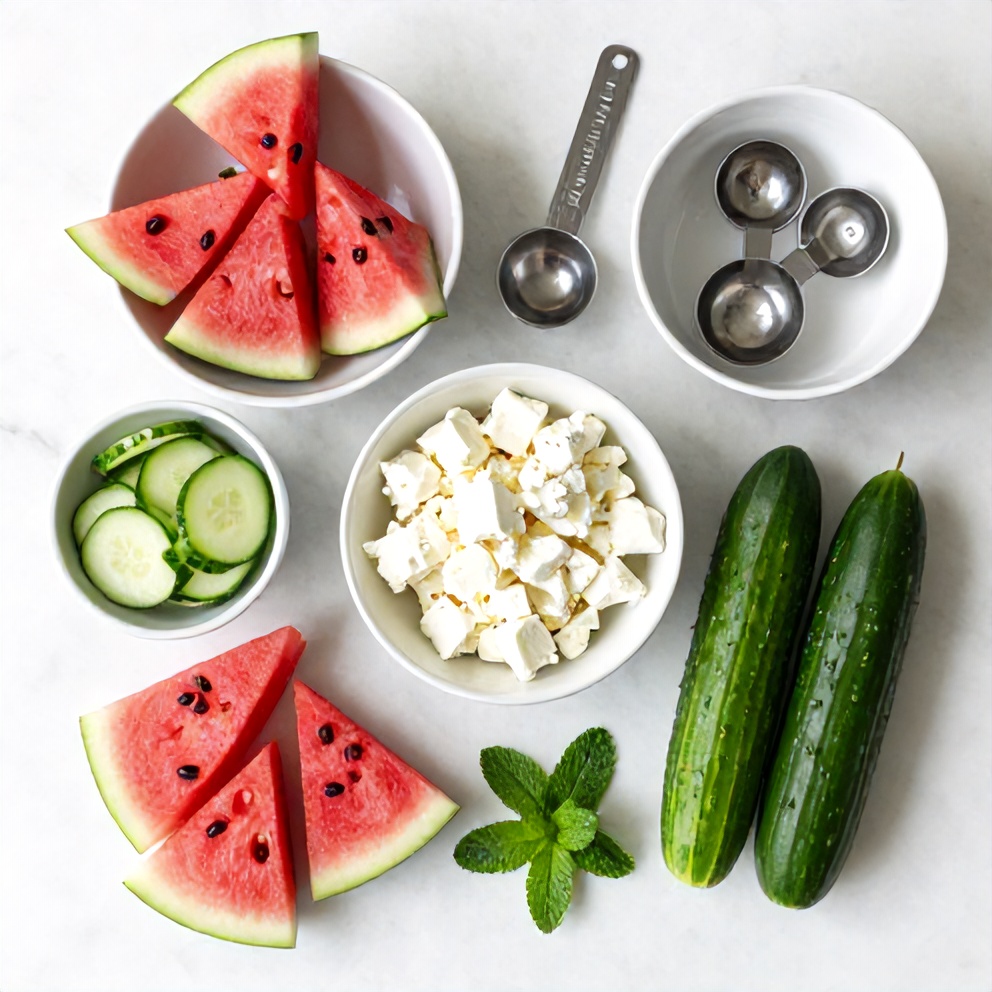 Watermelon Cucumber Salad Ingredients