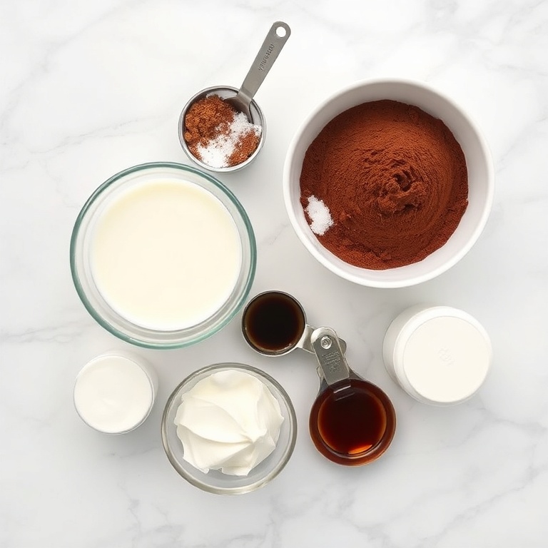 Ingredients for Rich and Creamy Chocolate Budino