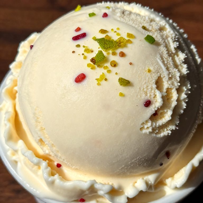 Roasted Strawberry Basil Ice Cream