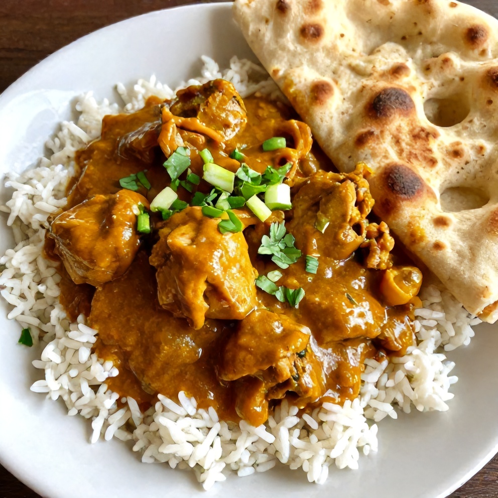 Plated Slow Cooker Chicken Curry with Coconut Milk